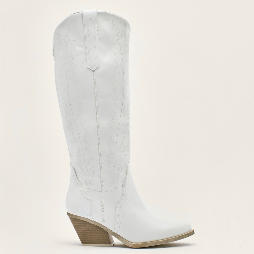 NastyGal White cowboy Boots